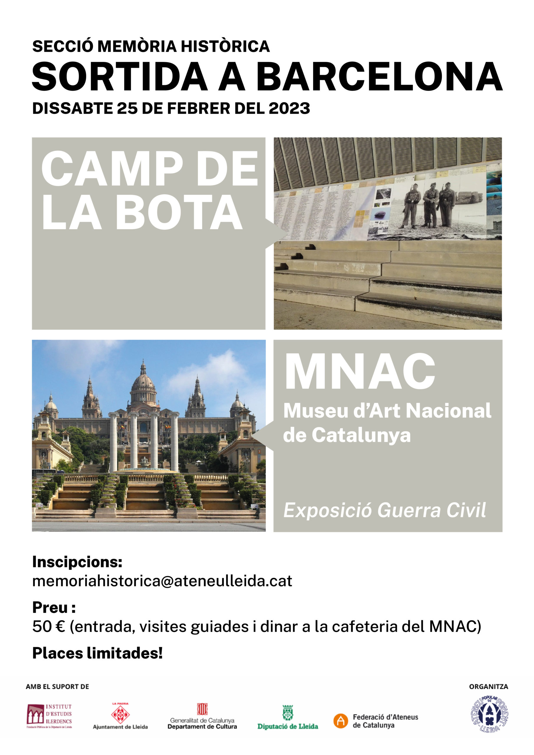 Sortida a Barcelona, dissabte 25 de febrer El Camp de la Bota i visita al Museu Nacional d’Art de Catalunya (MNAC)