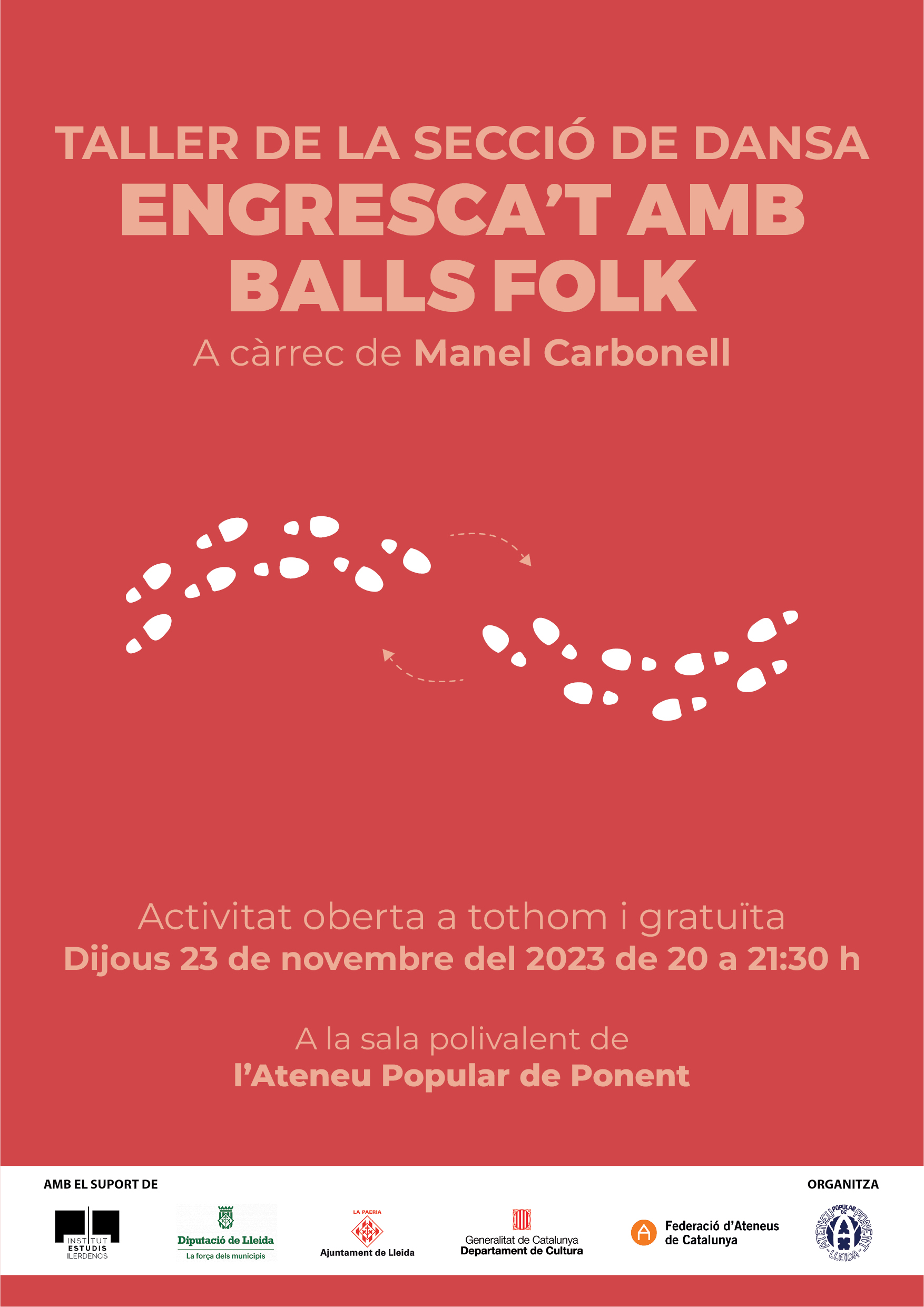 Cartell engrescat amb balls folk