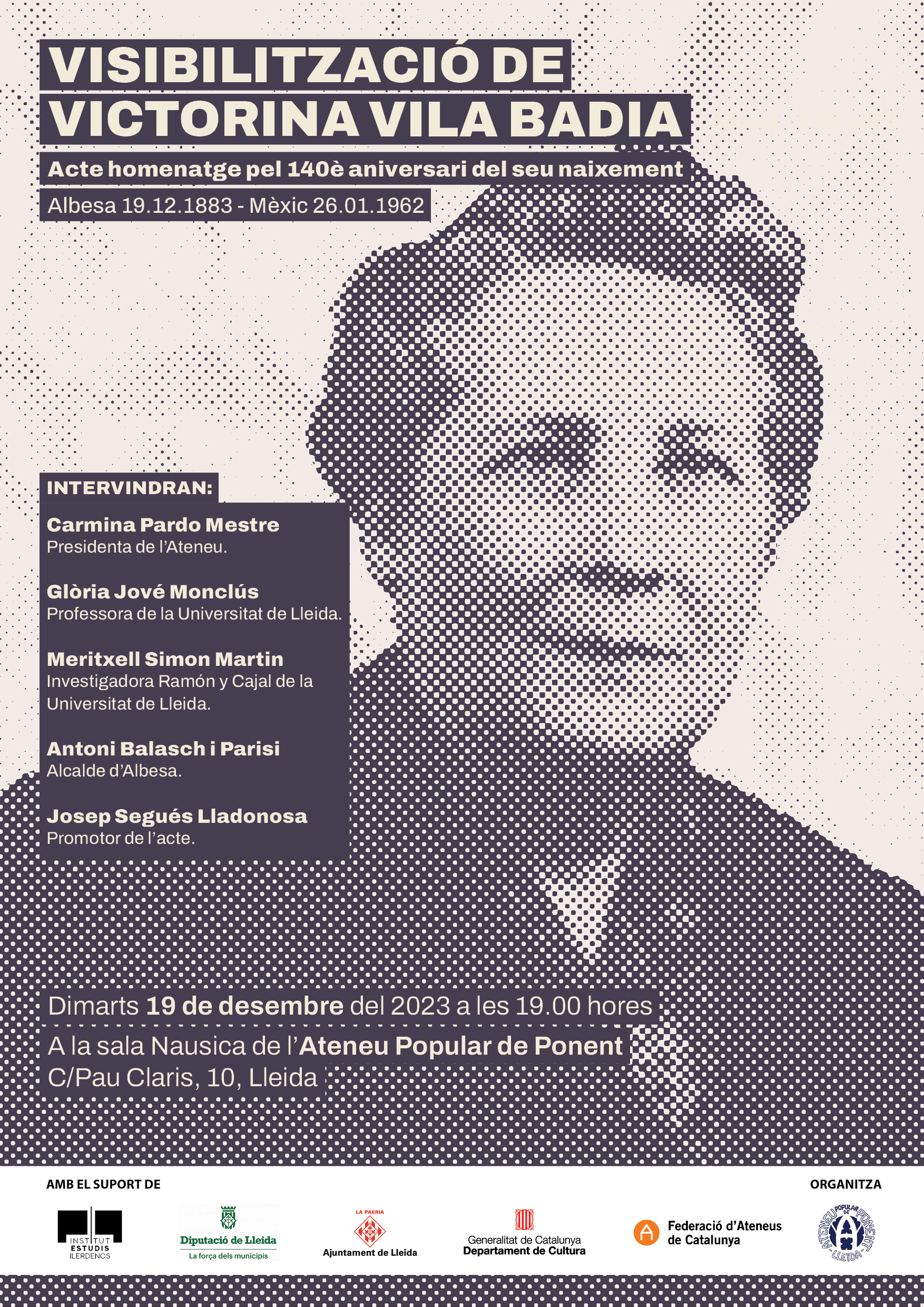 Cartell_Visibilització de Victorina Vila Badia_Ateneu Popular de Ponent